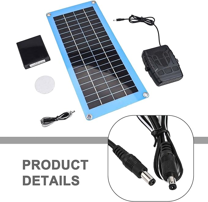 20W Solar Panel Heater, Monocrystalline PET Polysilicon, Dual USB Ports, Waterproof DC Head For Outdoor Camping, RVs, Winter Pet Houses(30W)