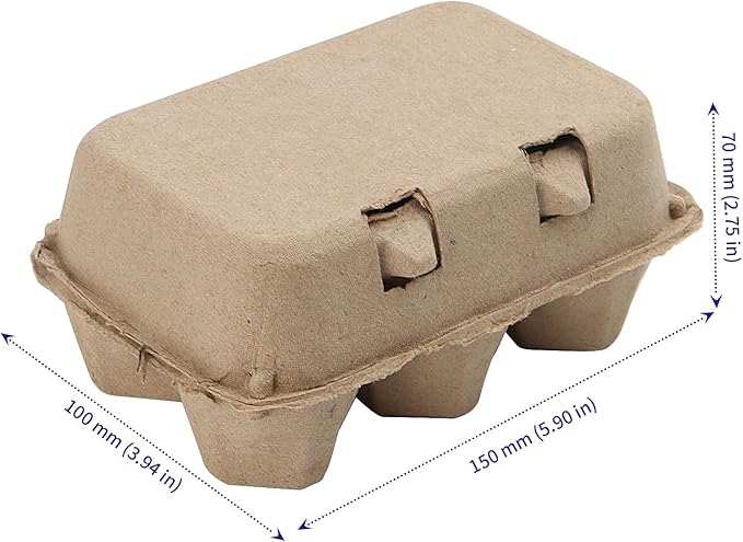SOUJAP 30 Pack Half Dozen Paper Egg Cartons for Storing 6 Small to Medium Eggs