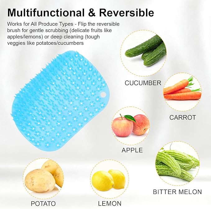3-Pack Egg Washer, Egg Cleaner Scrubber for Fresh Eggs, and Vegetable Scrubber & Dish Brush Set - Flexible Vegetable Fruit Brush for Potato, Lemon, Cucumber, Cleaning Tools for Kitchen Sink