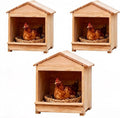 Wooden Chicken Nesting Box 3 Portable Chicken Coop with Detachable Ramp, Indoor/Outdoor Hen House for Egg Laying - Can be Wall-Mounted or Ground Use, Easy Clean Poultry Supplies for Backyard Farm