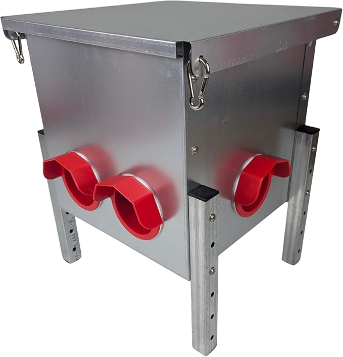 Hen's Choice - 25LB Automatic Chicken Feeder, 6 Port, Large Capacity, Weatherproof Lid