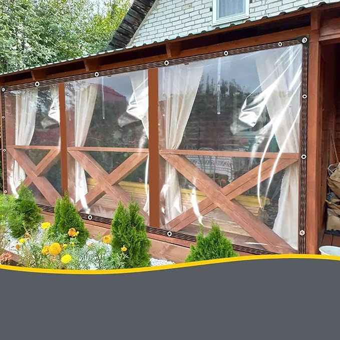 Anti-Aging Insulation PE Tarp Cover Tarpaulin,Chicken Cover/Dog Kennel Roof Canopy,Windproof & Snowproof Shed Cloth(16x16 ft(5x5m))