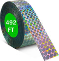 [492FT] Effective Birds Scare Ribbon, Reflective Flash Reflectors to Keep Pigeons, Hawks, Woodpeckers, Geeses Away from Trees Plants Crops