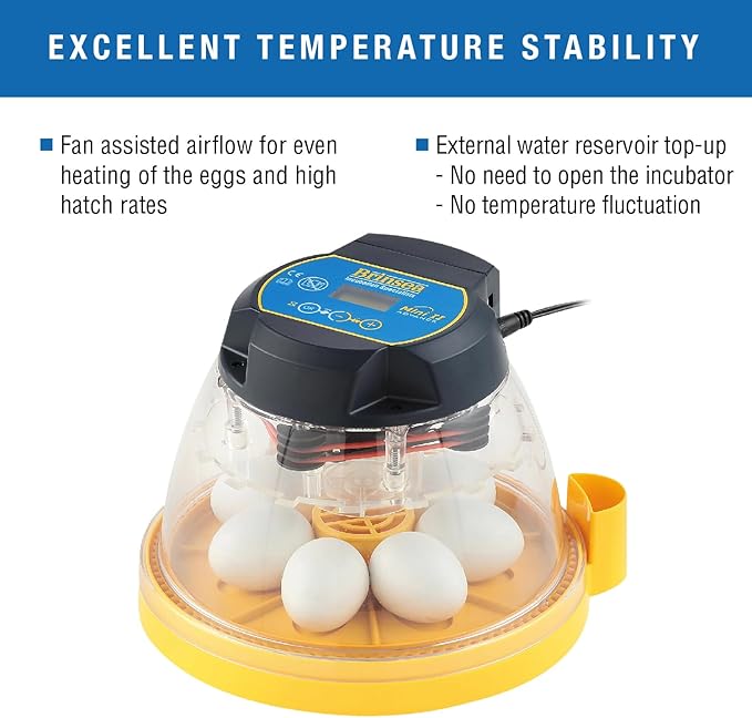 Brinsea Mini II Advance & Insert, Egg Incubator with Automatic Egg Turning and Temperature Control for Hatching 7 Eggs or up to 12 with Insert, Ideal Incubator for Hobbyists and More