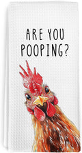 Funny Rooster Chicken Gifts Kitchen Towels and Dish Towel, Funny Bathroom Decor, Chicken Decor Hand Towels, Farmhouse Rooster Decorative Dish Tea Hand Towel for Bathroom Kitchen, 16x24 Inch