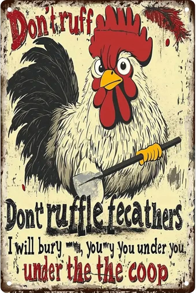 Chicken Coop Accessories Metal Signs -Chicken Coop Funny Tin Signs 8x12 Inch