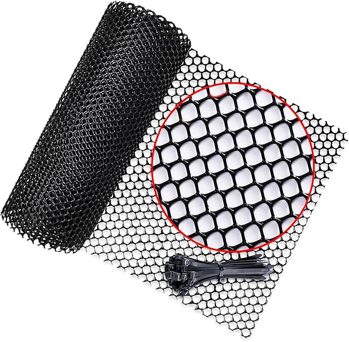 Plastic Mesh Fence Roll 15.7" x32.9', Heavy Duty Chicken Wire Barrier for Chicken Coop & Garden Fencing, Animal Enclosure (Dogs/Rabbits), No Tools Needed Easy Install (Black)