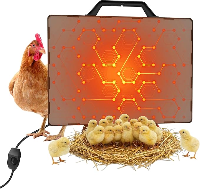 Smart Chicken Heater Brooder, 140W Radiant Heat Panel with Adjustable Temp, Chicken Coop Heater for Winter, Quiet & Light-Free Design, ETL/UL Certified Safe, Suitable for Pets and Animals