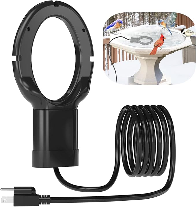 250W De-icer Submergible Bird Bath Heater Aluminum Cast for Livestock Poultry Horses, Cows, Birds, Wildlife Drinking Indoor Outdoors in Winter with 10 Foot Cord Birdbath Water Heater