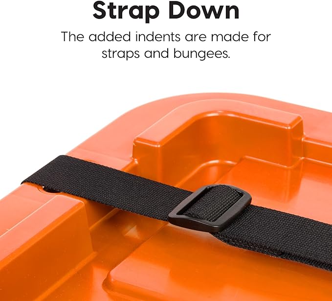 IRIS USA 4-Pack 27 Gallon Storage Bins with Lids |Made in USA| Heavy Duty Plastic Tote Containers for Truckbed Tool Box Organization, Large - Orange
