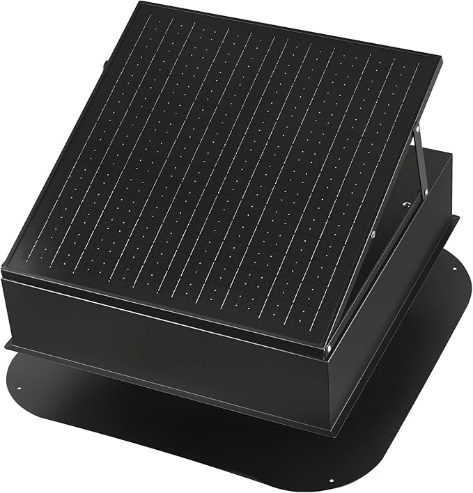 VEVOR 35W Solar Attic Fan, 2400 CFM with Auto Temp Control, Weatherproof, Low-Noise Automatic Ventilation for Attic, Shed, & Garage