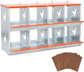 Chicken Nesting Box, 8 Compartment Wall Mount Metal Chickens Laying Boxes for Hens, Ducks, Roll-Out Egg Collection for Chicken Coop, Backyard, Farms, Orange
