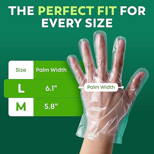 Keppi HD PROTECT Disposable Plastic Gloves 600 Pack (Large) – Food Safe, BPA & Latex-Free HDPE Gloves for Cooking, Food Prep, Kitchen Use, Serving & Crafts – Clear, Single-Use, Comfortable Fit
