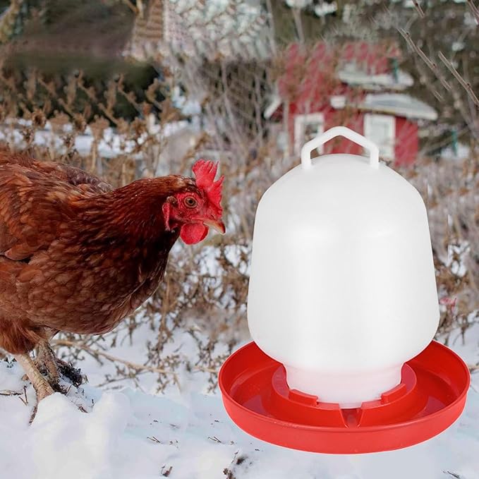 Poultry Waterer, 15L No Spill Durable Heavy Duty Chicken Feeders and Waterers,Hanging Bpa Free Plastic Large Chicken Waterer for Baby Chicks Turkeys Ducklings Quail Chickens Ducks