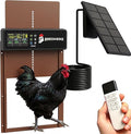 Automatic Chicken Coop Door Solar Powered with HD Screen, Timer & Light Sensor, 5 Modes, Aluminum Alloy, Remote Control Up to 70M