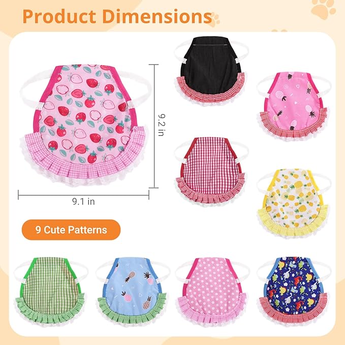 9 Pcs Chicken Saddles For Hens, Waterproof Chicken Aprons with Elastic Straps, Chicken Feather Protective Jackets, Poultry Protectors, Wing Back Protectors, Hen Feather Fixing Supplies