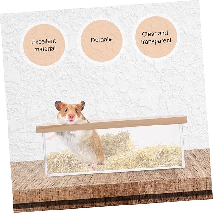 Hamster Bath Box Pet Bath Container for Chinchilla Guinea Pig Gerbils Bathing Tray Lid