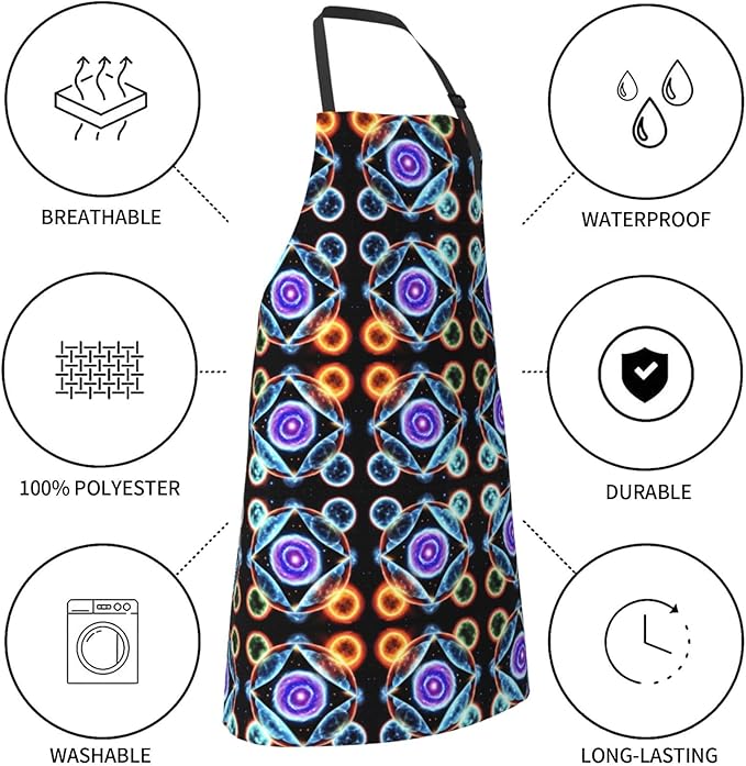Multidimensional Space Heavy Duty Waterproof Apron with Pockets for AdultsResistant Grilling, Gardening, Painting