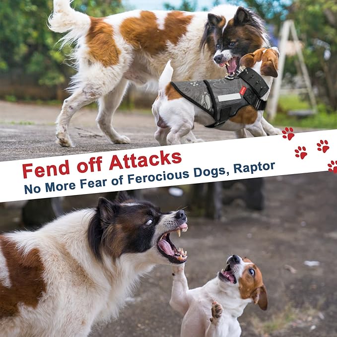 Dog Protection Vest Harness Built-in Bendable Lightweight Steel Plate Against Attacks by Coyote, Hawk, Raptor, and Birds of Prey