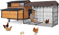Large Mobile Chicken Coop with Run, Wheels & Leakproof Pull-Out Tray – Weatherproof Hen House with Nesting Box for Chickens, Ducks, Rabbits