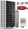 ECO-WORTHY 400W Solar Well Pump Kit, 140W Deep Well Submersible Pump with MPPT Controller Powered by 4pcs 100W Solar Panels for Off-grid Family use, Farm & Ranch, Deep Well