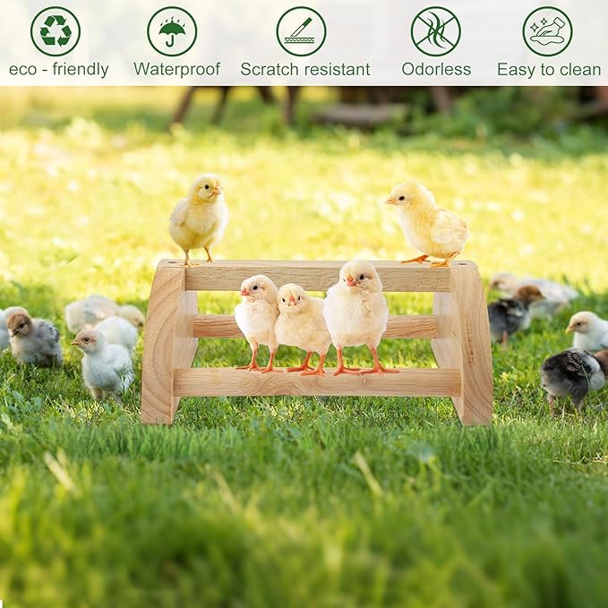 Chicken Perch Chicken Roosting Bar, Chick Perch Toys for Coop and Brooder for Baby Chicks,Strong Wooden Bird Perch,Training Perch Toys for Large Bird, Parrot, Macaw, Hens (Small)