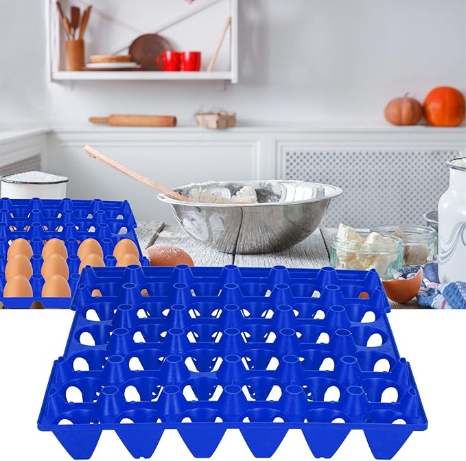 Egg Crates, 30 Cell Egg Tray, Plastic Egg Storage Bulk for Egg Storage Transportation Home Farm Supplies(blue)
