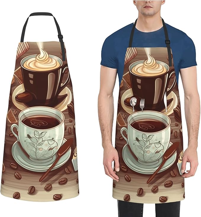 Waterproof Aprons for Women Men Adjustable Bib Cool Electric Guitar Apron Chef Cooking Aprons for Kitchen