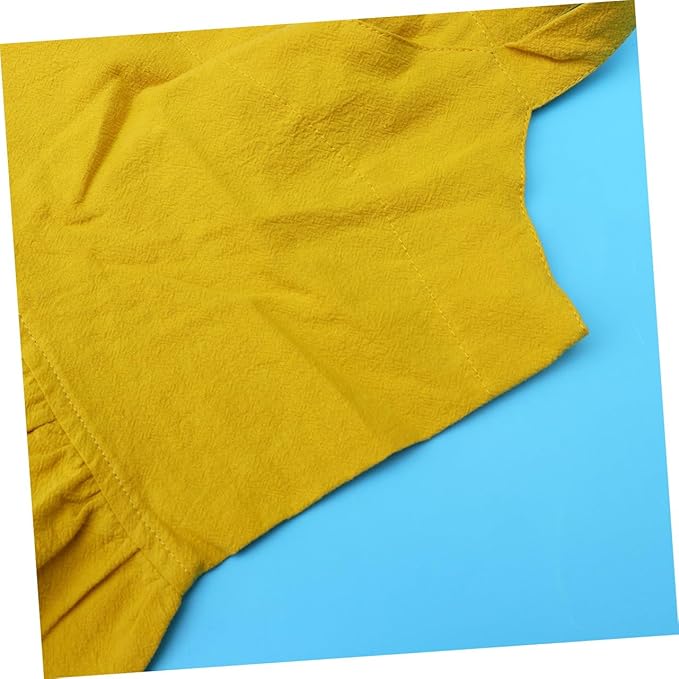 Ciieeo Cotton Linen Tall Waist Apron and Oilproof Kitchen Apron for Cooking and Gardening Stylish Yellow Design for Home and Flower Shop Use