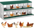 GarveeLife Chicken Nesting Box, 10 Compartments Nesting Box for Chickens, Two-Tier Steel Chicken Egg Laying Box with Large Vented Holes Wall Mounting for Easy Egg Collection