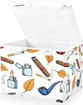 Pipes Leaves Smoke Storage Bins with Lids Foldable Storage Basket with Handles Collapsible Large Fabric Organizer Containers for Clothes Shelves Closet Office Home