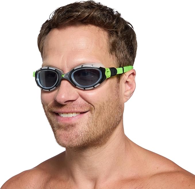 Zoggs Adult Unisex Predator Flex Anti-Fog UV Protection Curved Lens Ultra-Fit Gasket Quick-Adjust Swimming Goggles, 461041