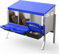 Metal Chicken Nesting Box with Easy-Collect Tray & Lid – 3/4/2x2 Compartment Heavy Duty Roll Away Nesting Boxes for Chickens, Wall Mount or Freestanding, Galvanized Steel Hen Laying Box for Coop
