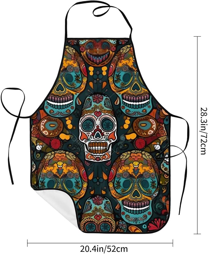 Cute Colorful Dog Paw Printed Unisex Bib Aprons BBQ Cooking Kitchen Aprons for Women Men Chef