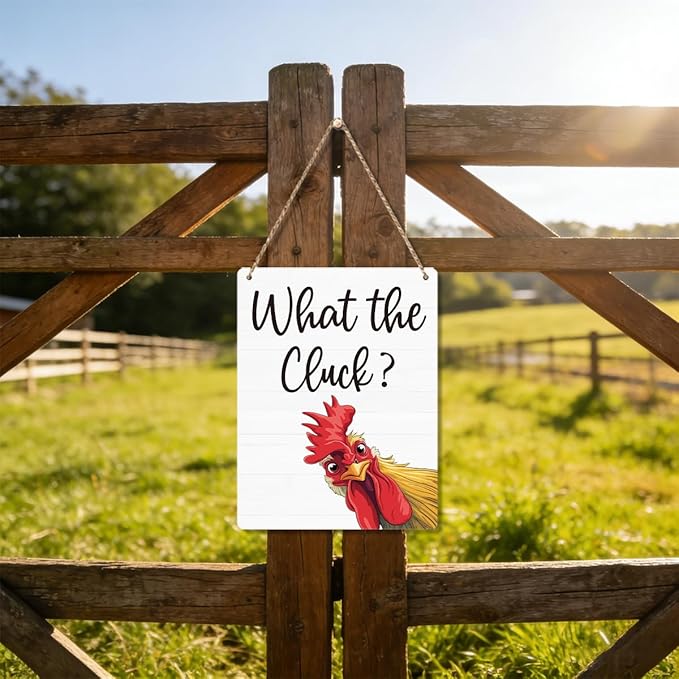 Chicken Gifts Sign Funny Chicken Coop Accessories Chicken Signs Rooster Decor for Home Farm Chicken-Coop Kitchen Garden Yard Country Decor 8x10 Inch