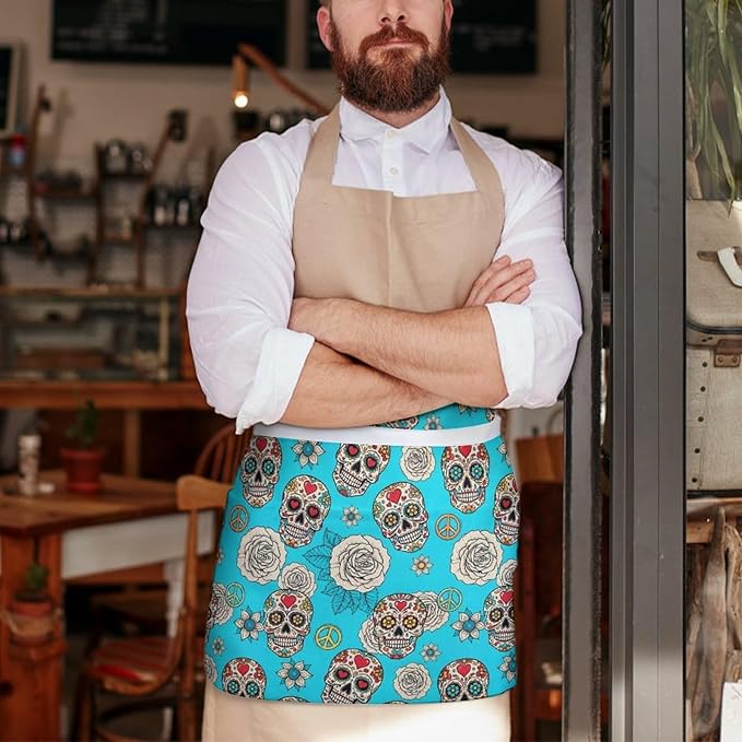 Waterproof Half Waist Apron Kitchen Chef Apron for Cooking Server Waitress