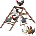 Large Chicken Perch with 2 Swings, Wood Roost Stand for 10-12 Chickens, Multi-Level Chicken Roosting Bars, Easy to Assemble Backyard Chicken Coop Accessories