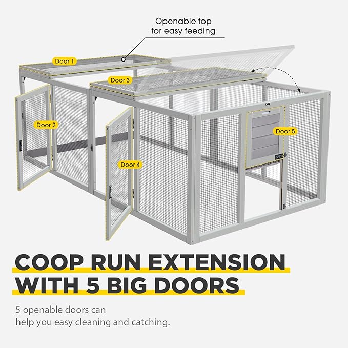 Aivituvin Chicken Coop Run Extension Rabbit Enclosure Outdoor Duck Hen Playpen