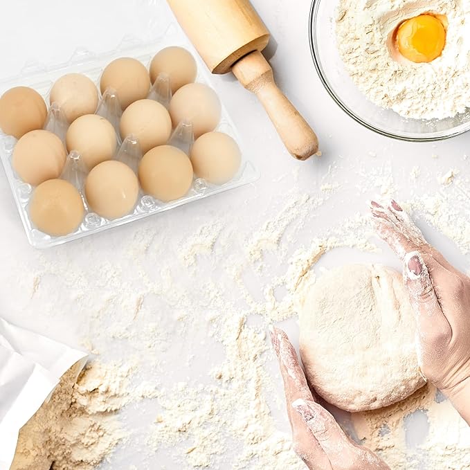 Farm Fresh Plastic Egg Cartons - 50 Pieces Tray for Chicken Eggs - Holds 12 Eggs - Perfect for Farm Markets and Home Refrigerators