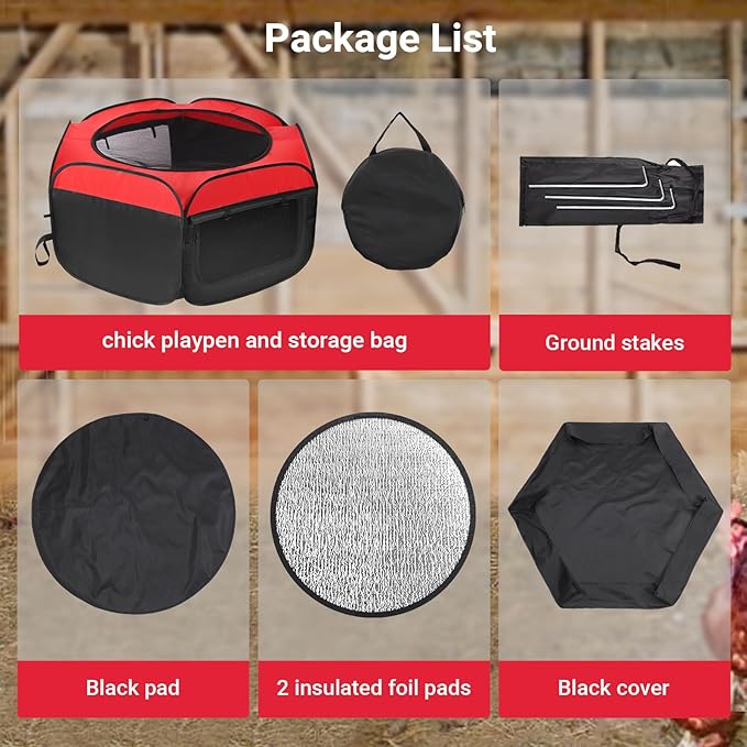 Brooder Box for Chicks Starter Kit, Pop up Chicken Brooders, Collapsible Chicken Brooder Supplies, Breathable Brooding Box/Pen/Playpen/Pet Cage/Tent for Duck, Quail, Rabbits