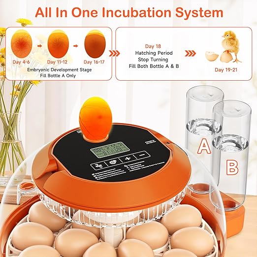 18 Egg Incubators for Hatching Eggs, Egg Incubator with Automatic Egg Turning and Humidity Control, Incubators for Hatching Chicken Ducks Quail Goose Pigeon