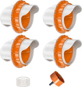 DIY Chicken Feeders No Waste, 4 Ports Poultry Feeder with Hole Saw for Buckets Troughs Orange