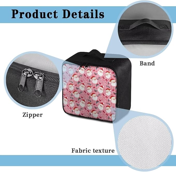 Rnyleeg Pink First Aid Kit Empty First Aid Bag for Home Christmas Santa Medical Kit for College Dorm Cute Portable Emergency Trauma Kit