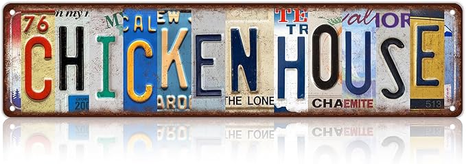 Vintage Chicken House Wall Decor Chichen Coop Street Signs Metal Tin Signs 16 x 4 Inches