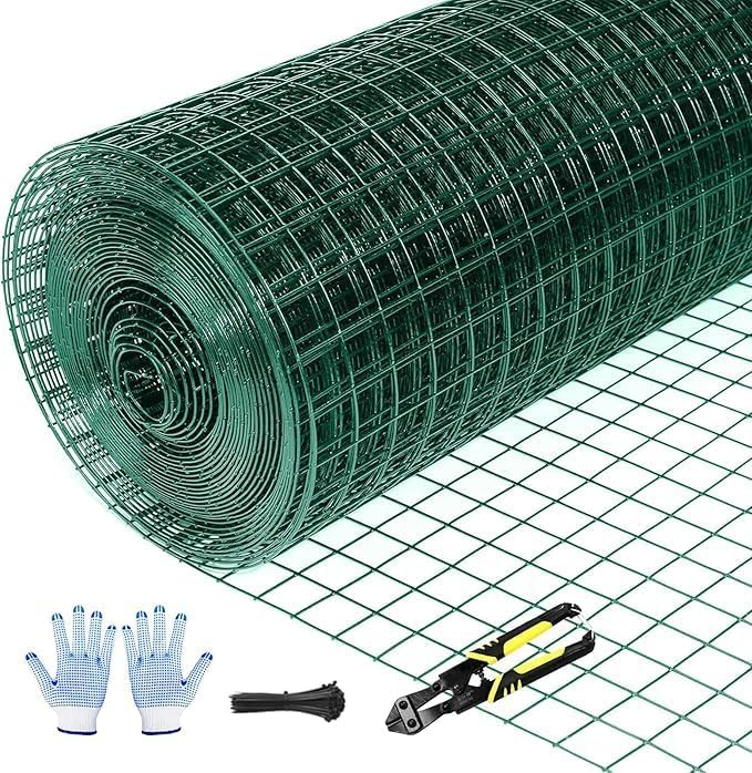 Tongmo Hardware Cloth, Chicken Wire Fencing, 19 Gauge Galvanized Wire & 1"x1" Mesh Size Welded Wire Roll Garden Fence, Poultry Netting for Rabbit/Duck/Chicken Coop (36" x 100')