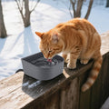 Hanging Heated Water Bowl for Cats/Rabbits/Chicken/Dogs, 34 OZ Thermal-Bowl Heated Small Water Dish for Outdoor Animals Hang on Cage
