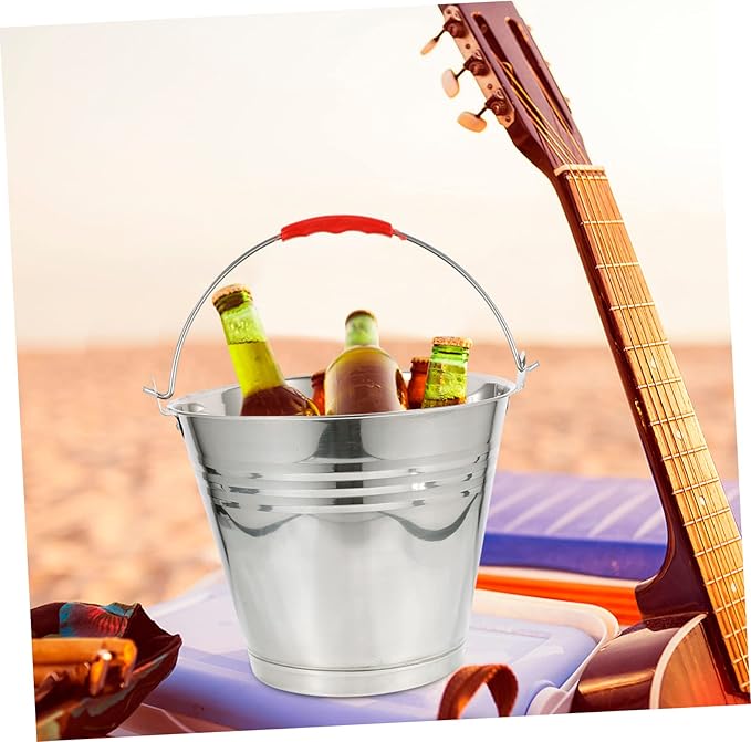Farmhouse Style Trash Can Large Milk Storage Bucket Sturdy Water Storage Pail Handle Ice Bucket Lid