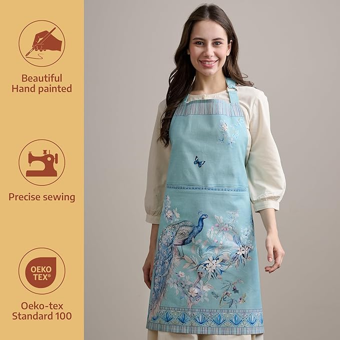 Maison d' Hermine 100% Cotton Apron for women with Pocket Kitchen Chef Apron for Men Cooking Easter Decorations