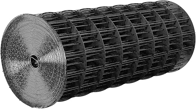 VEVOR Hardware Cloth 24 in x 25 ft, 2 x 3 in Mesh 16 Gauge Galvanized Wire Mesh Roll, Weather-Resistant Vinyl Coated Chicken Wire Fencing, Heavy Duty Welded Garden Plant Fencing for Rabbit Cage Snake