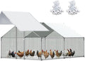 2 Pack Chicken Coop Cover Waterproof, 11.3 * 6.3 FT Chicken Run Cover Coop Tarp with 60 Ball Bungees Cords, Large Chicken Coop, Duck Coop Tarp Replacement,White